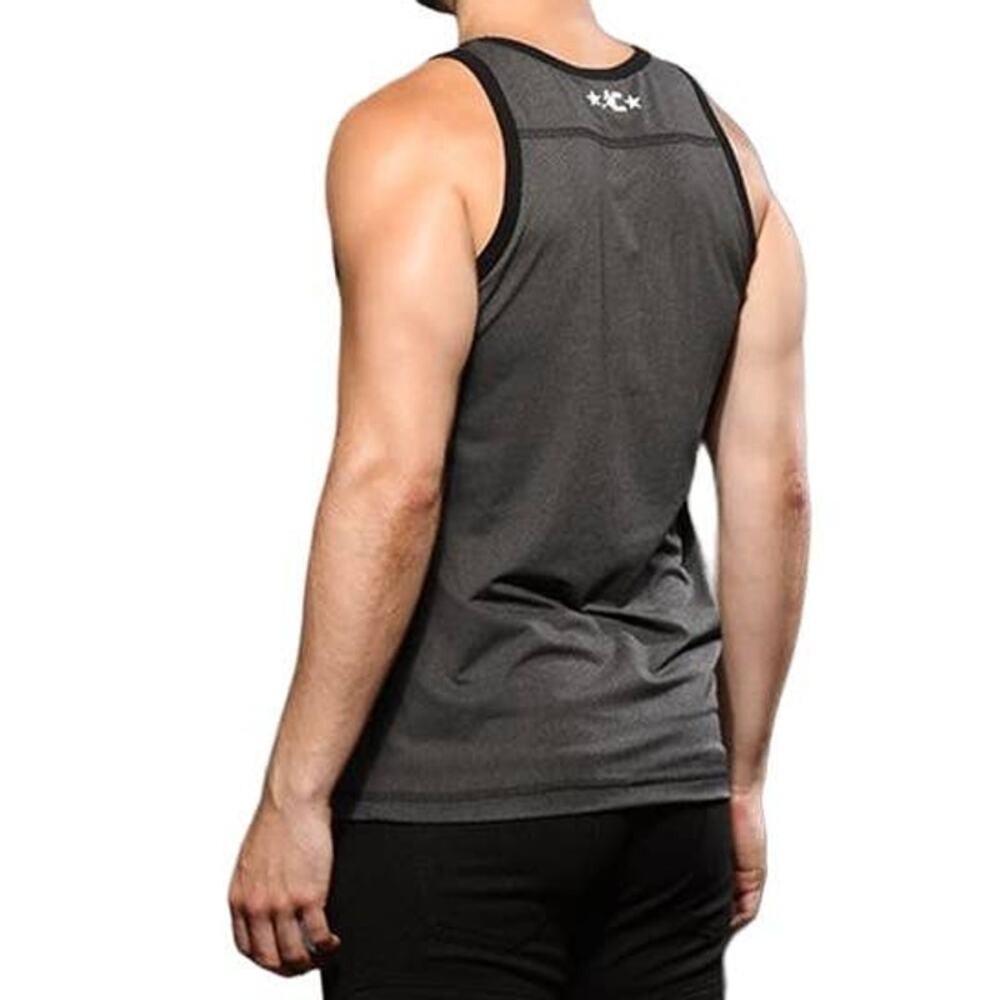 Andrew Christian Stretch Gym Tank Charcoal Grey Small - Picture 8 of 11